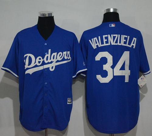 Dodgers #34 Fernando Valenzuela Blue New Cool Base Stitched MLB Jersey - Click Image to Close